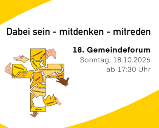18. Gemeindeforum 18.10.2026, 17:30 Uhr